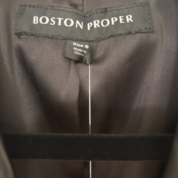 NWT Boston Proper Leather Trimmed Blazer - Picture 7 of 10